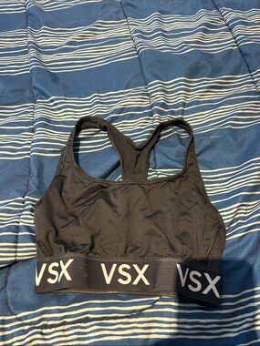 VSX Black Racerback Sports Bra with Logo Band